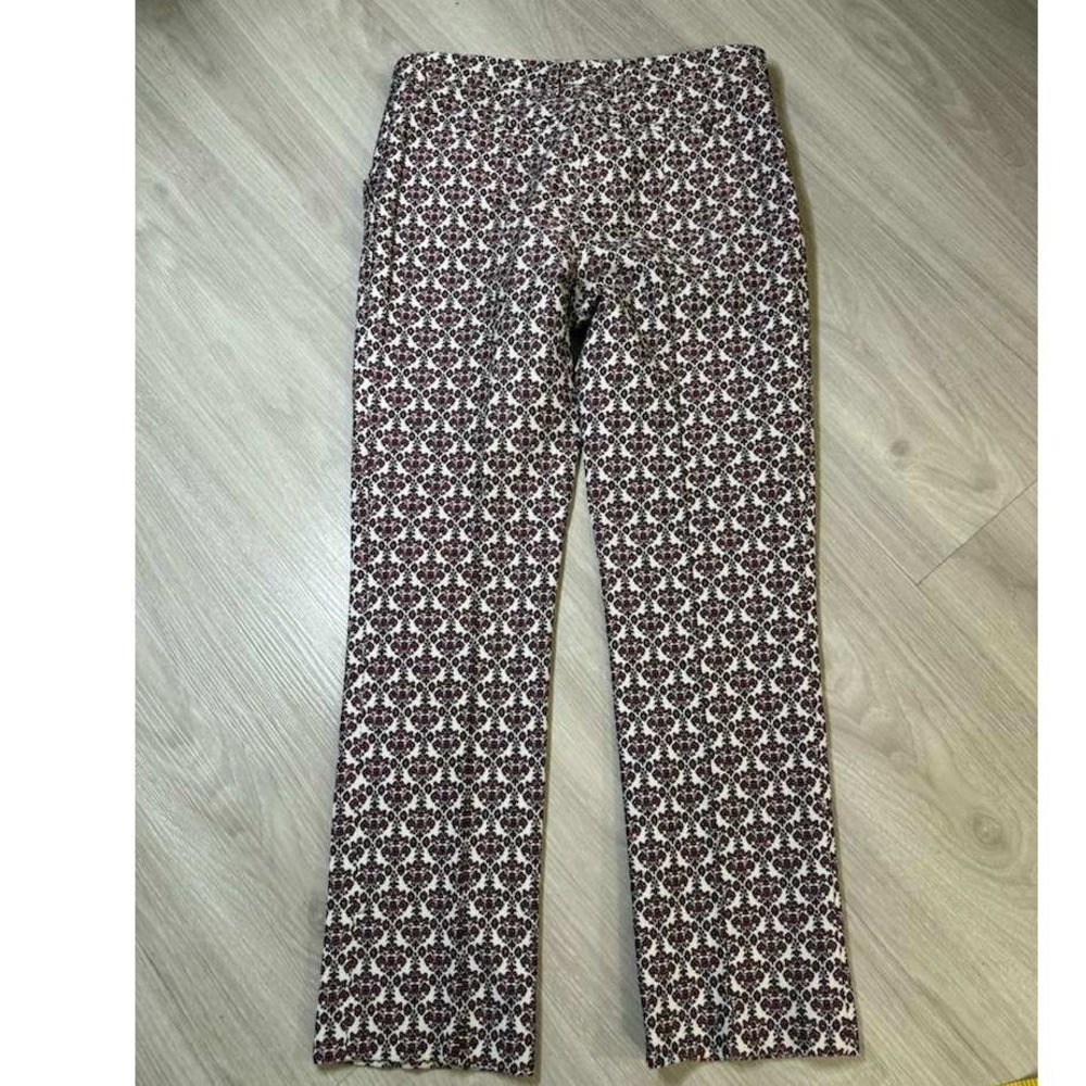 TRUE ROYAL Women Floral Printed Straight Leg Pants IT 44 US 10/12 Stretch